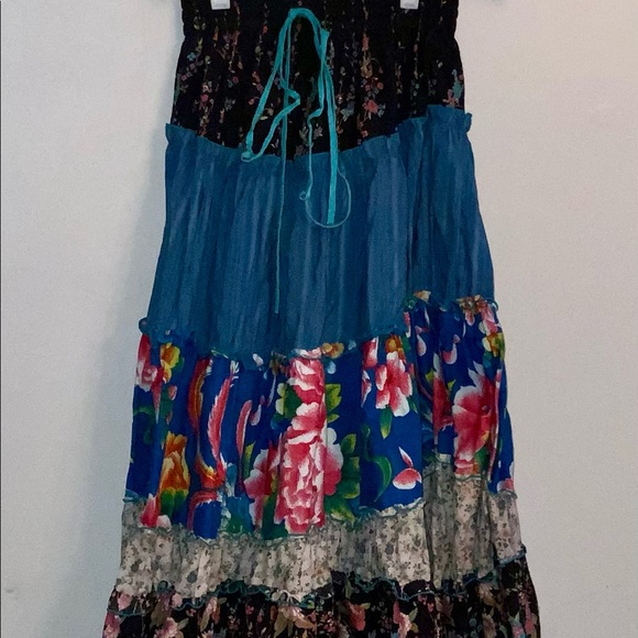 Eclectic Multicolored Bohemian Hippie Skirt Sz S - Picture 8 of 10